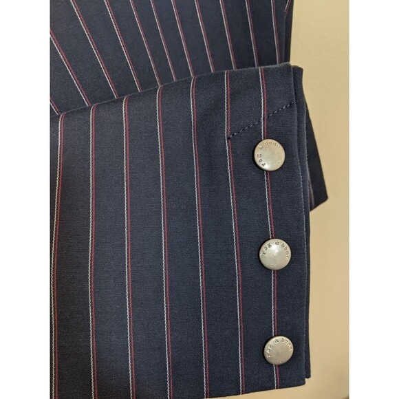 Rag & Bone Women's Simone Pant Navy Striped Cropped High Rise Business Casual 8 - Picture 9 of 15